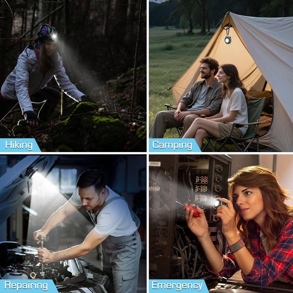 WORKPRO COB Keychain Light Rechargeable Magnetic Mini Flashlight with Hat Clip