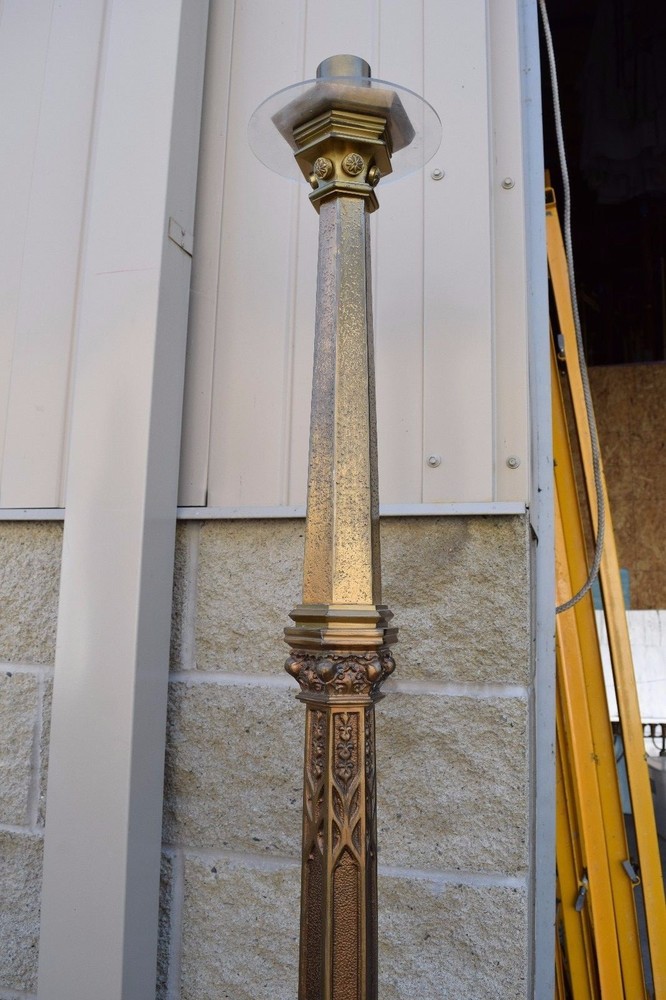 + Large Antique Gothic Paschal Candlestick + (CU164) + chalice co.