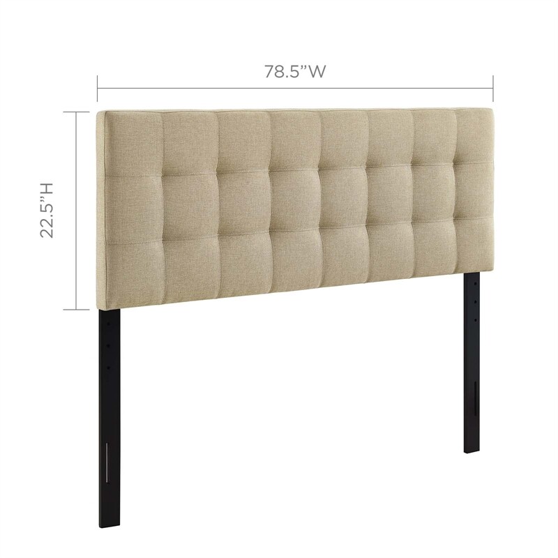 Modway Lily King Upholstered Polyester Fabric Headboard in Beige