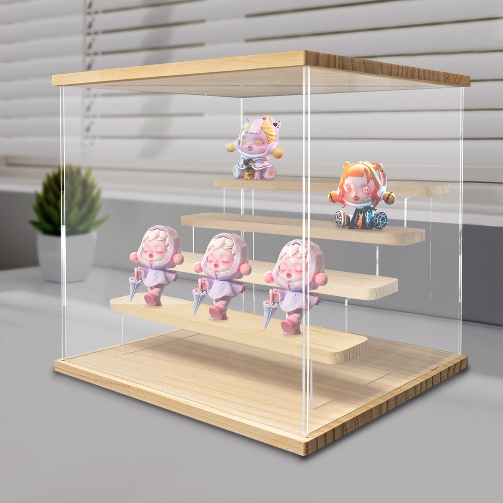 5-tier Display Box Clear Acrylic Display Case w/ LED Warm Light+USB Cable Modern