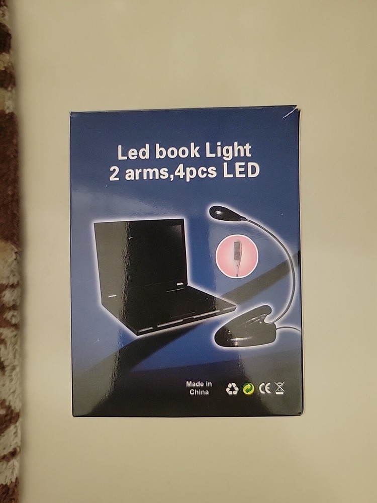 LED BOOK LIGHT 2 ARMS, 4 PCS LED