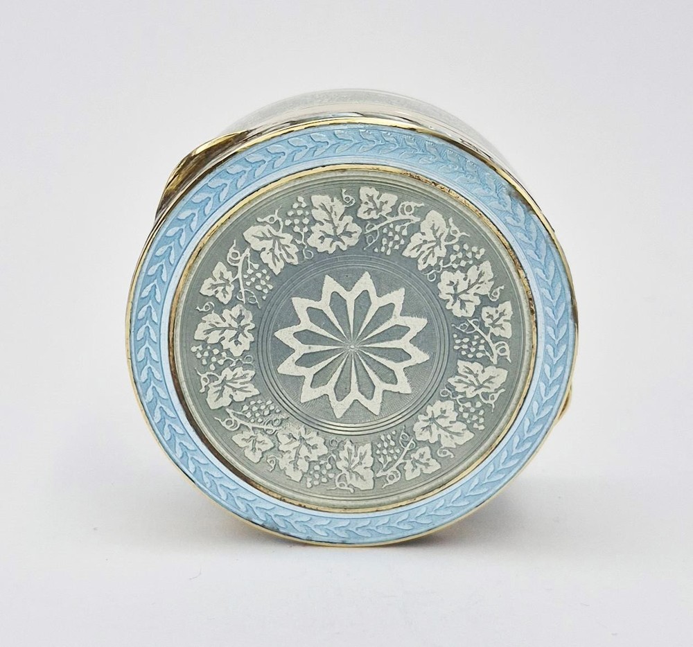 FINE AUSTRO-HUNGARIAN SOLID SILVER GUILLOCHE ENAMEL BOX c1910 GEORG ADAM SCHEID