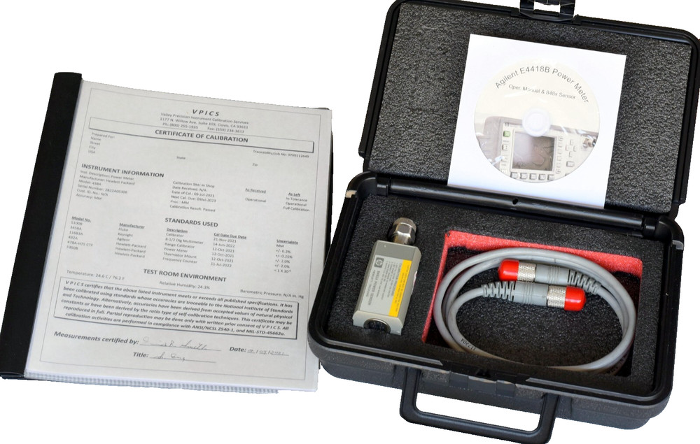 Hewlett Packard/ HP 8482A Power Sensor/ Calibrated with Data/ Includes NEW Cable