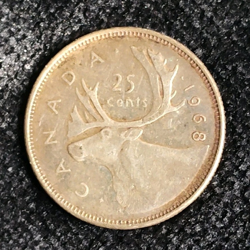1968 Canada 25 Cents Silver