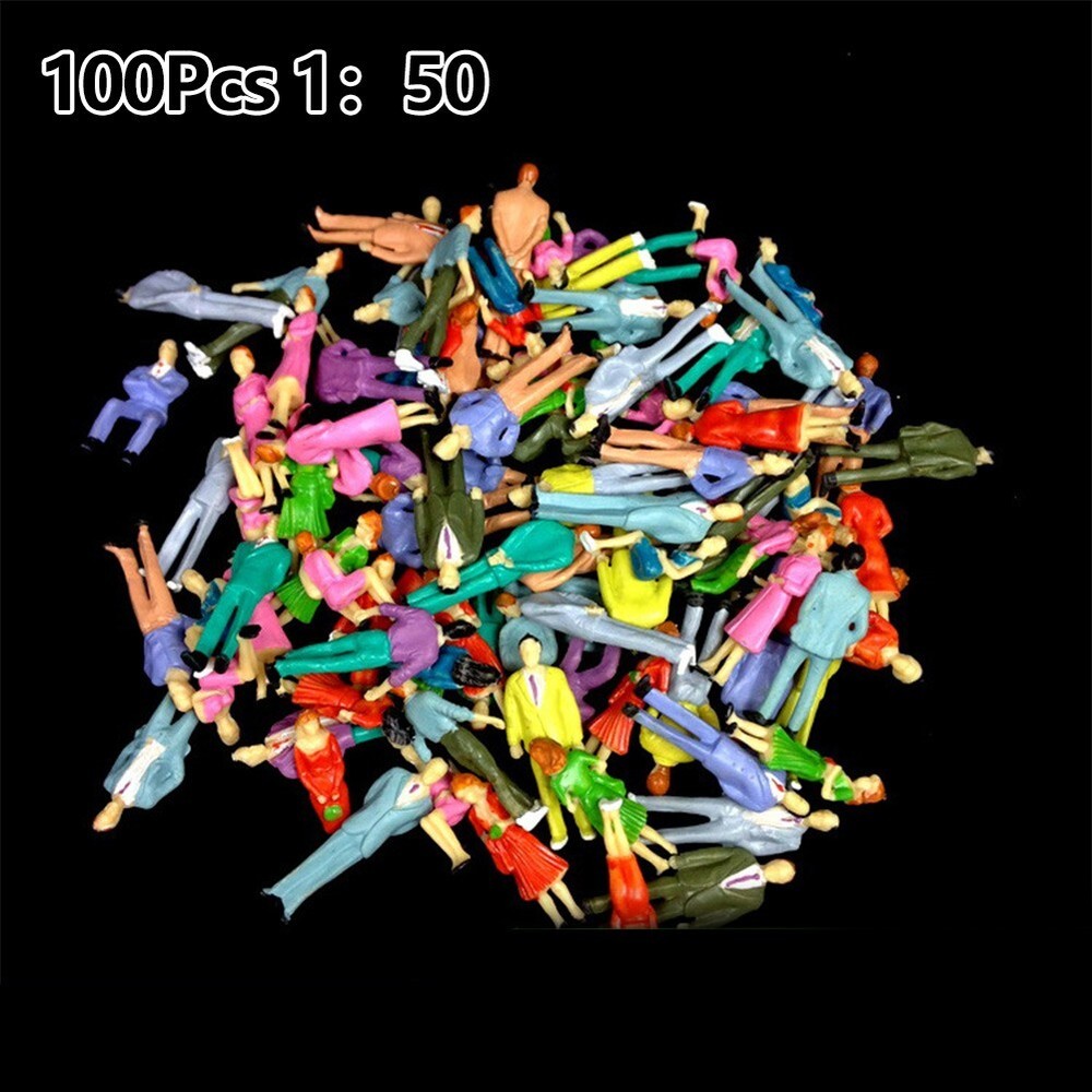Painted Figures Model Sand Table 100Pcs 1:50 Scale Multicolor Simulation