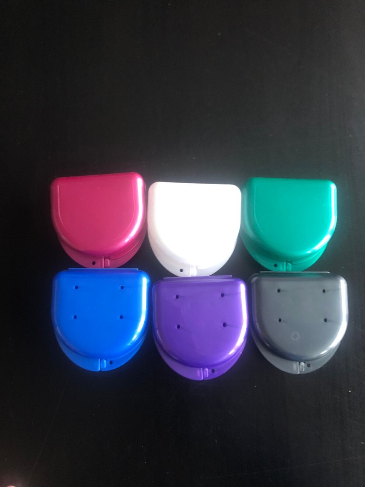 2X PLACKERS DELUXE Orthodontic Retainer Storage Case Box Mouthguard Container