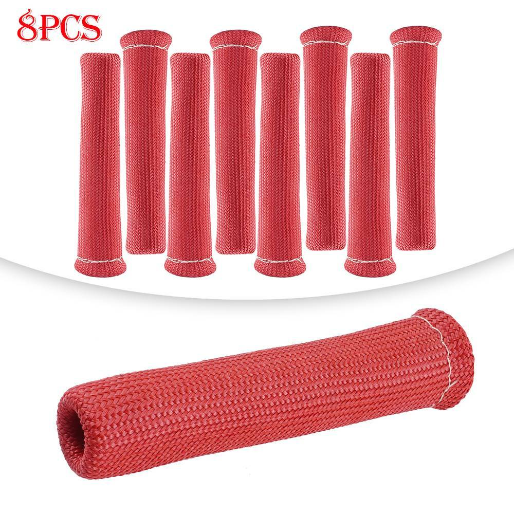 Red 2500° Spark Plug Wire Boot Heat Shield Protector Sleeve SBC BBC 454 350