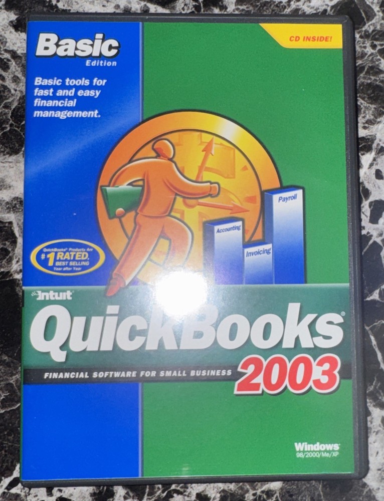 Intuit QuickBooks Basic Edition 2003 - Includes Box, Book, Disc, & Code