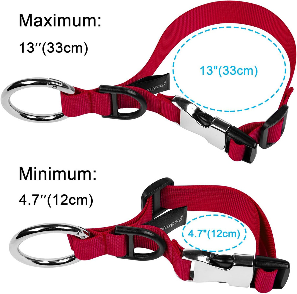 Jacket Gripper Strap with Hook and D-Ring for Easy Bag Carrying - Red
