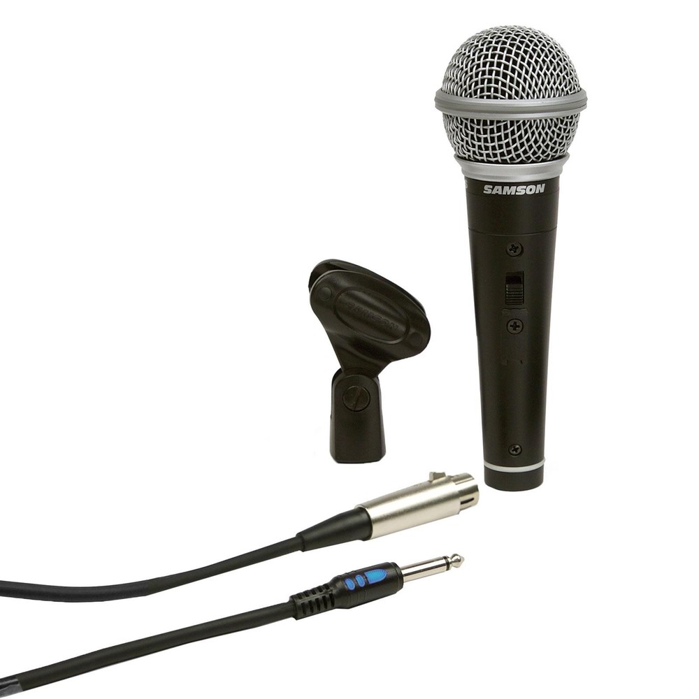 Handheld Dynamic Karaoke Computer Microphone Vocal DJ PA Mic w Stand & Cables