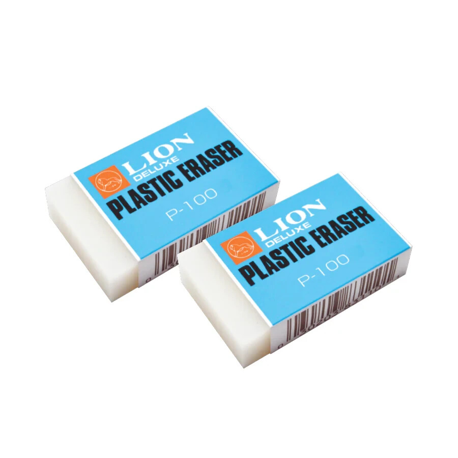 2 PCS LION ERASER P-100 SCHOOL SUPPLY