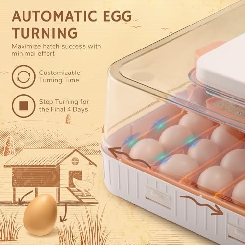 Incubators for Hatching Eggs, Egg Incubator with Automatic Egg Turning and Humid