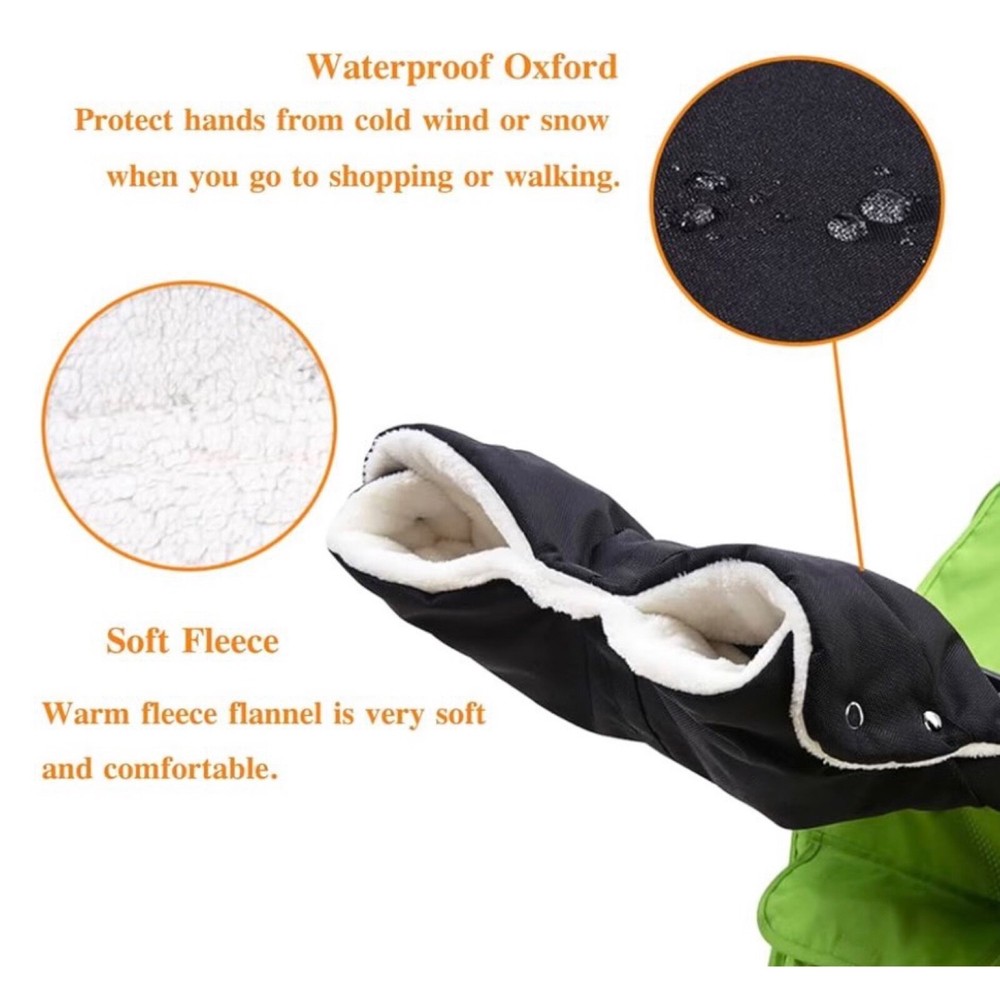Stroller Hand Warmer with See through Phone Pocket, Stroller handle cover