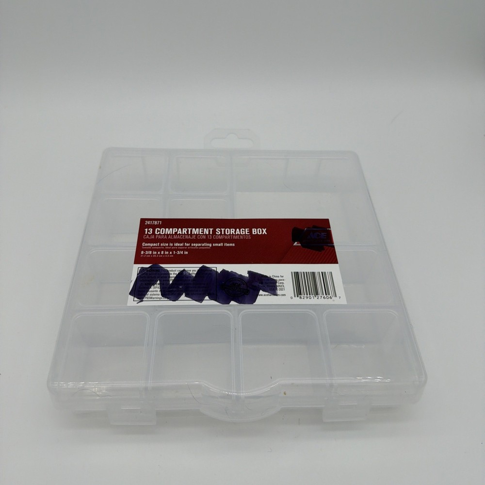 ACE 13 Compartment Small Plastic Storage Box