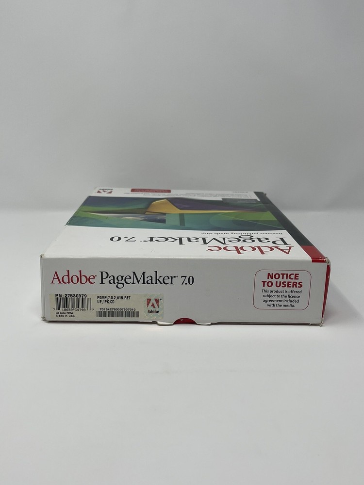 Adobe PageMaker 7.0 Plus for Macintosh Full Retail Version In Box