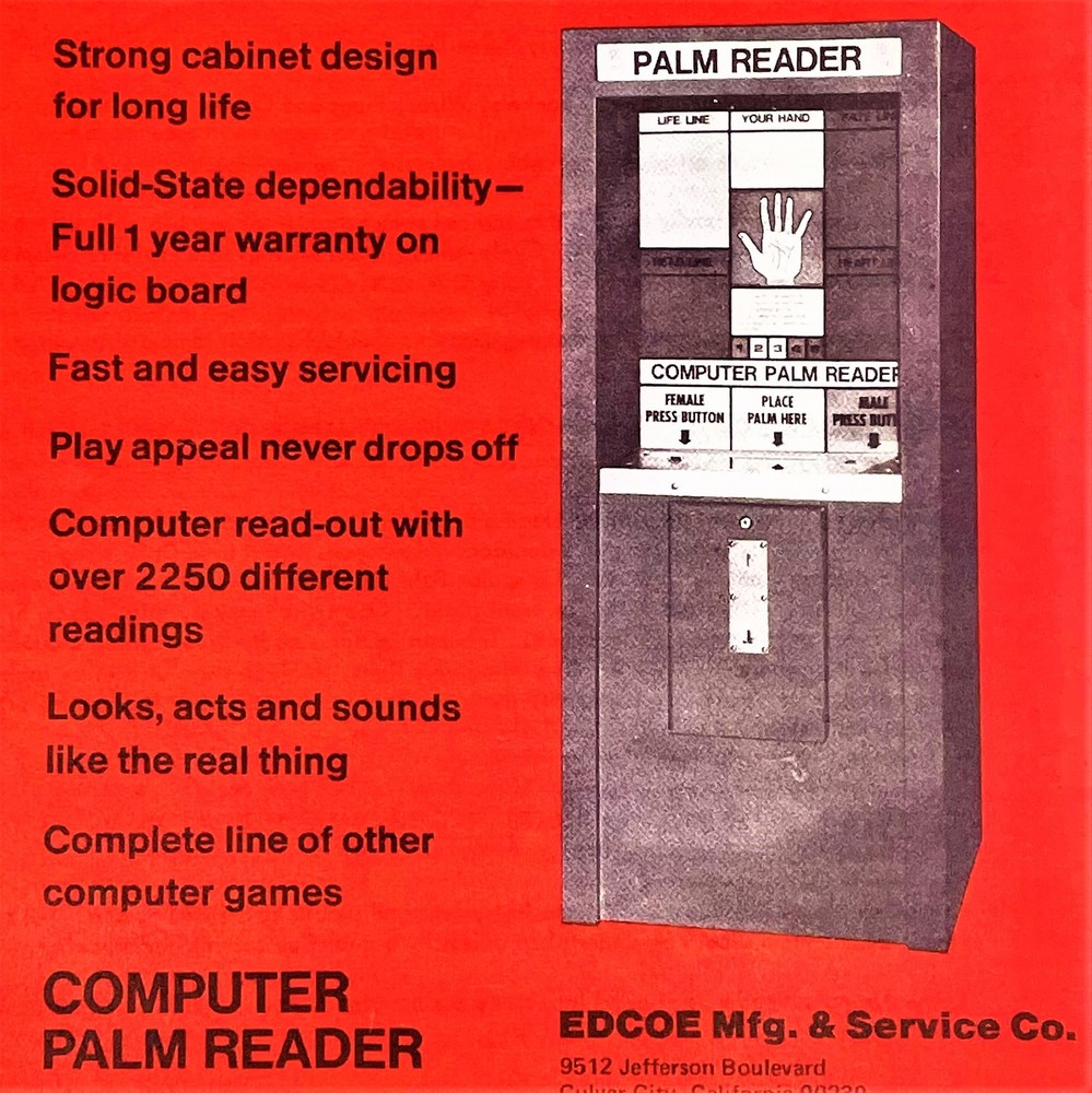 Edcoe Mfg. & Service Co Computer Palm Reader Operators Service Manual