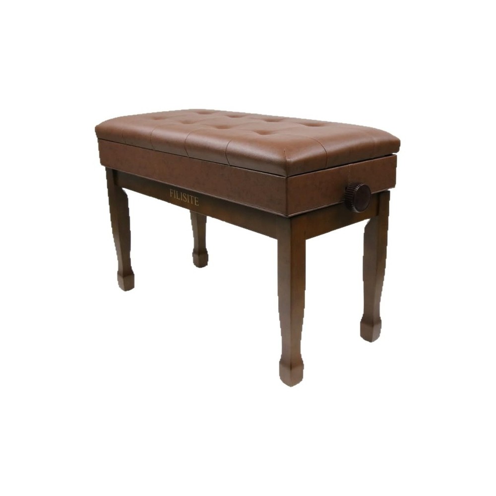 Adjustable Height Piano Bench with Storage, Solid Wood Duet Keyboard Stool, W...