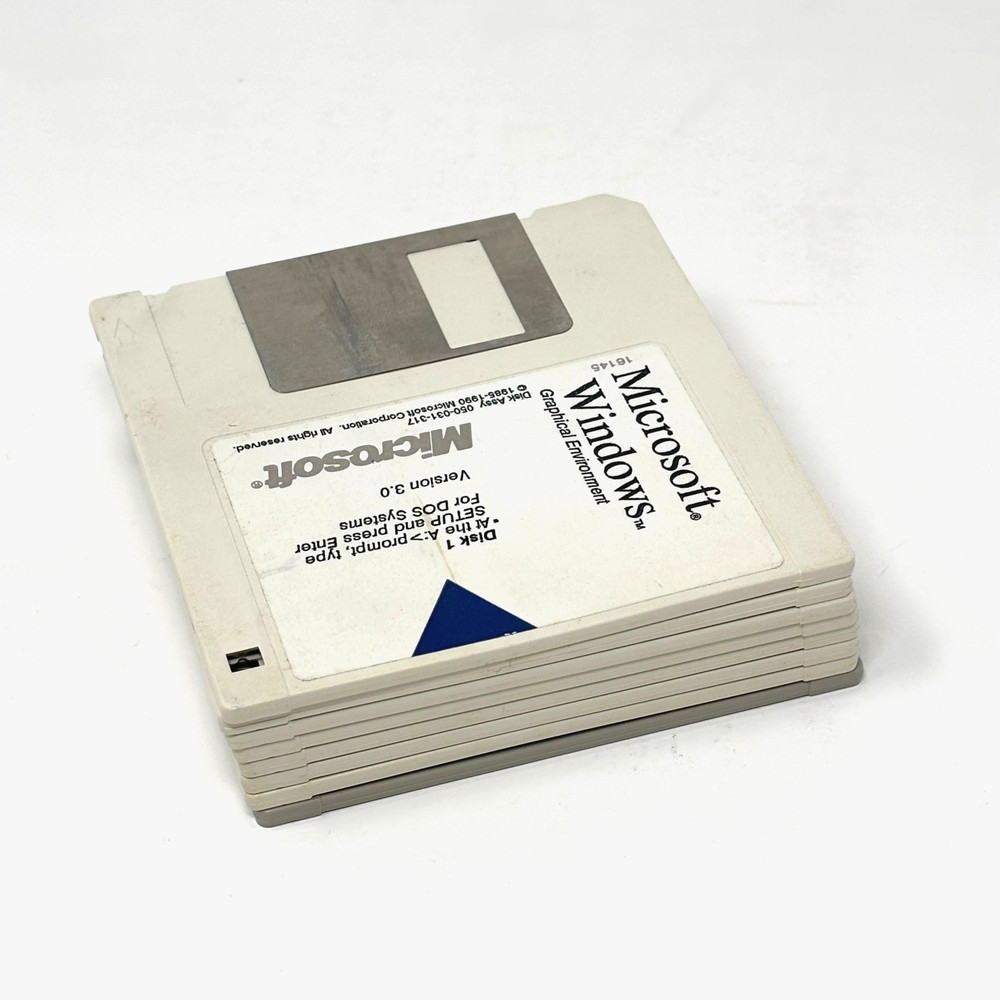 Microsoft Windows Graphical Environment 3.0 DOS Systems: Seven 3.5” Floppy Disks