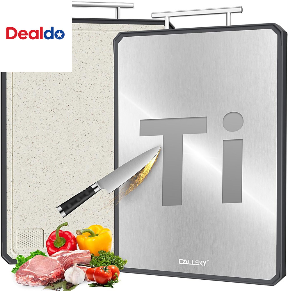 Titanium Cutting Board for Kitchen, Double Sided Non Toxic Titanium Cutting Boar
