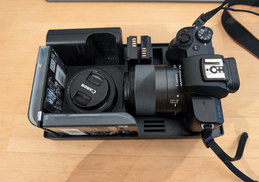 Gridfinity 5x3 Organizer for Canon EOS M50 | Canon Camera Accessories Storage