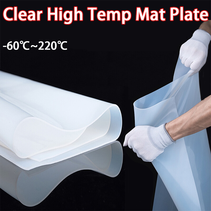 Soft Silicone Rubber Sheet Clear High Temp Mat Plate Translucent Thick 0.5-30mm
