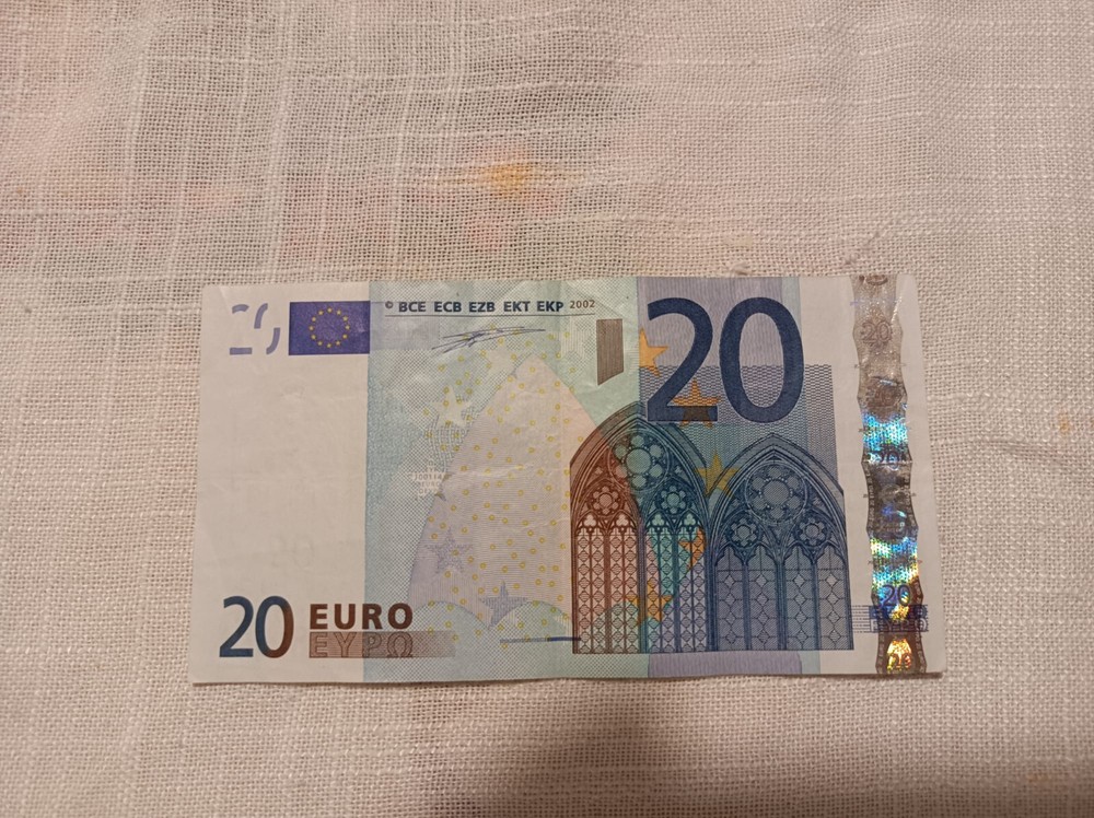 2002 Dusenberg 20 Euro Banknote S Series Print Error
