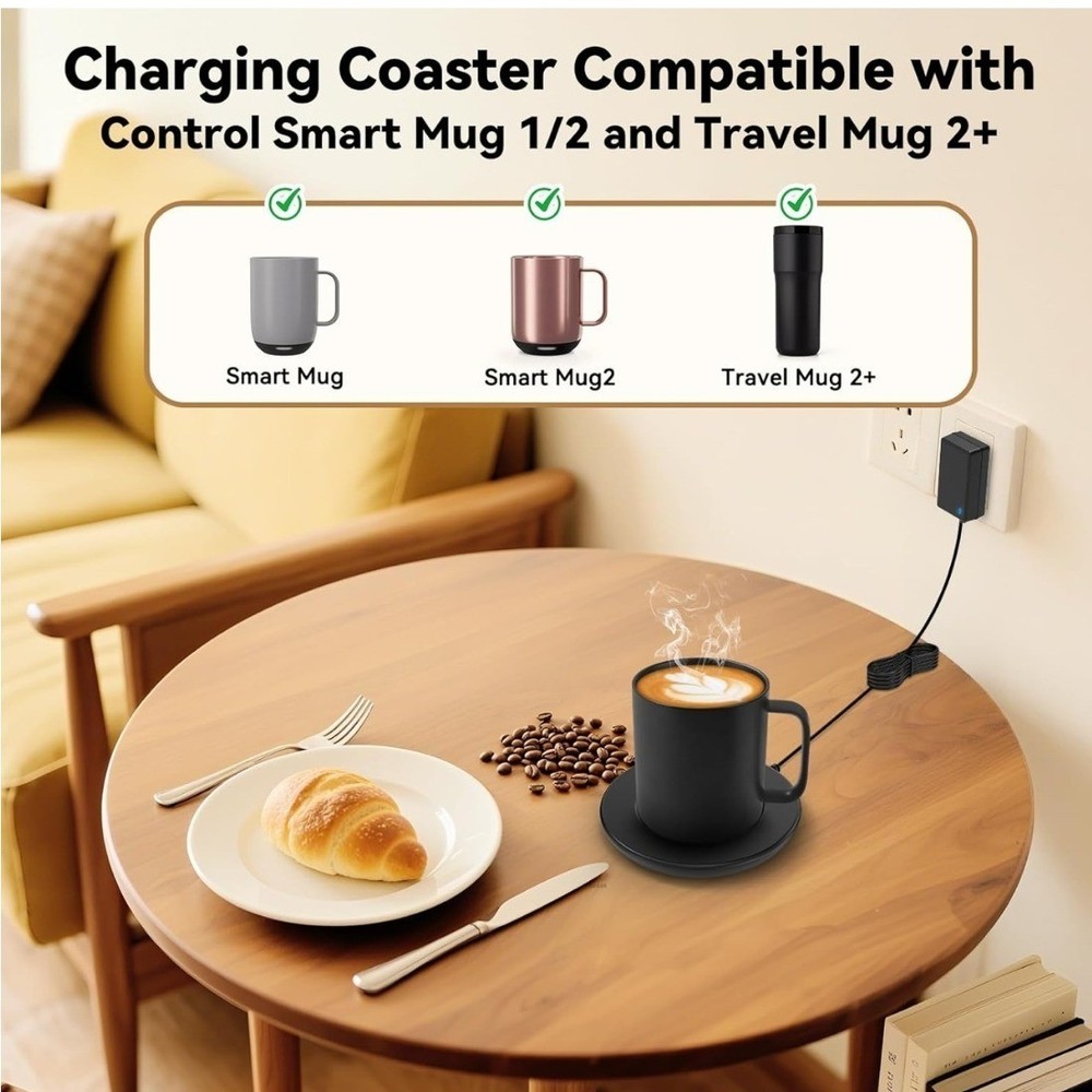 Replacement Charging Coaster 2 for Smart Mug 1 & 2 Travel Mug Black
