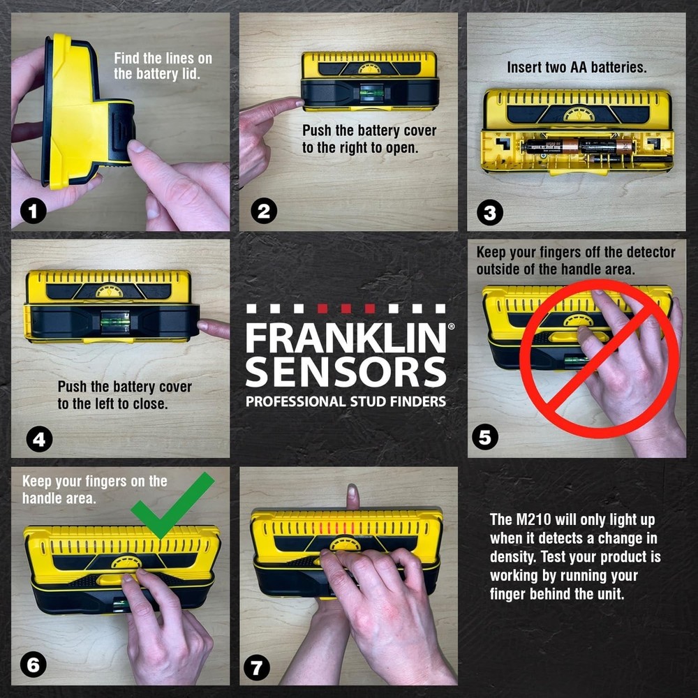 ProSensor M210 Stud Finder with 13 Sensors & Live Wire Detection - Compact