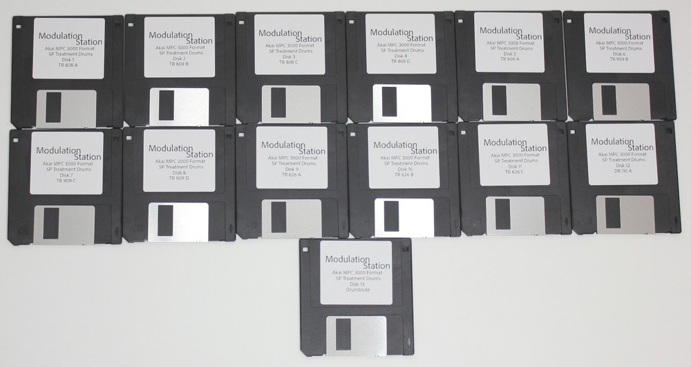 Akai MPC 3000 2000 2000xl Format 28 Disk Floppy Disks Drum Library SP 1200 Drums