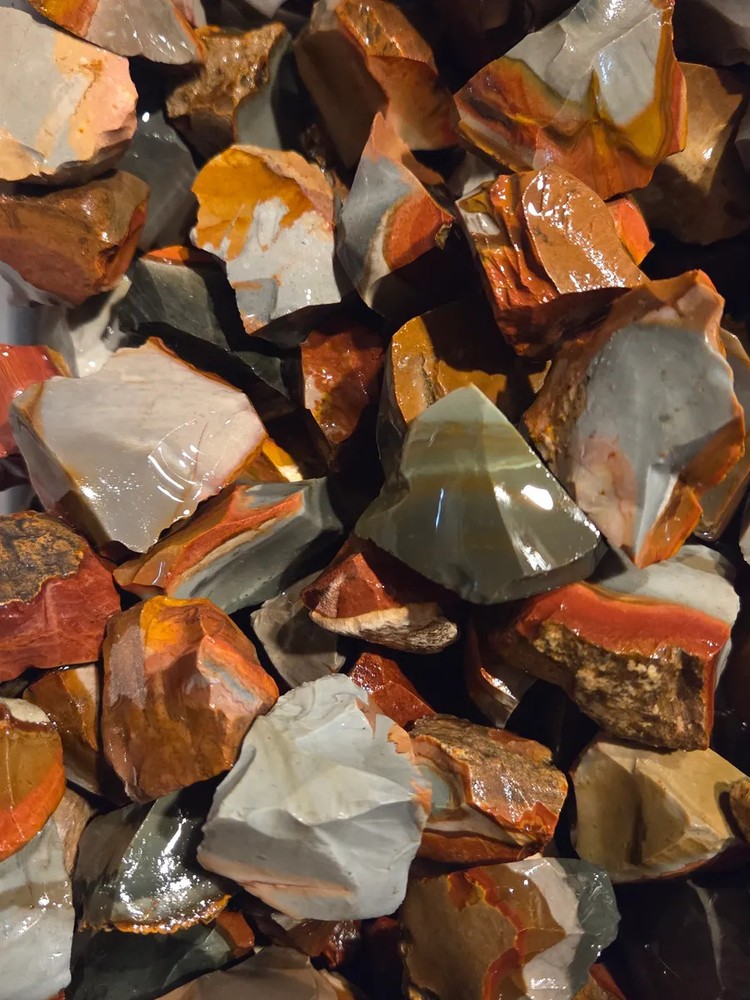 Polychrome Jasper 1 lb Rough Rocks For Tumbling