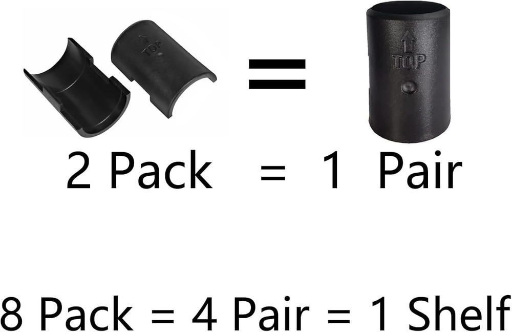 Wire Shelf Clips 8‑Pack for 1‑Post Shelving Replacements