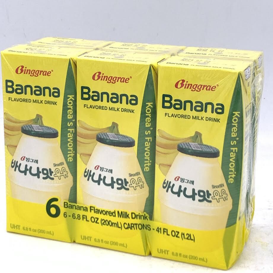 Binggrae Banana Flavored MilkDrink 6.8ozX6pack香蕉牛奶保久调味乳