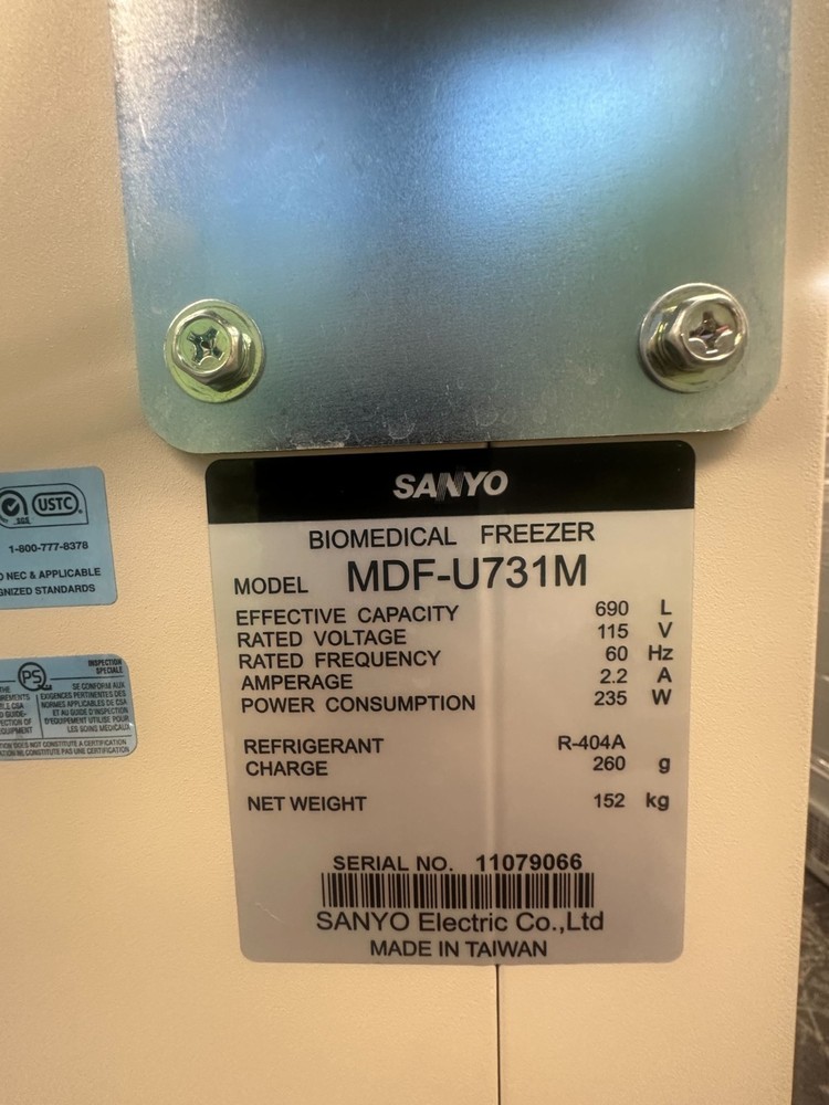 Sanyo -30C Biomedical Freezer MDF-U731M TESTED