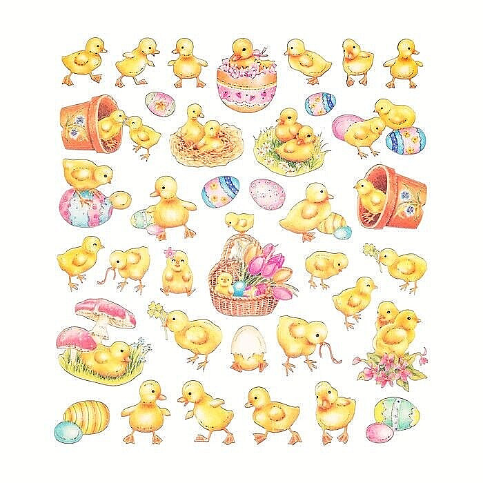 EASTER CRAFTS Easter Chicks Foiled Stickers - 37 pcs
