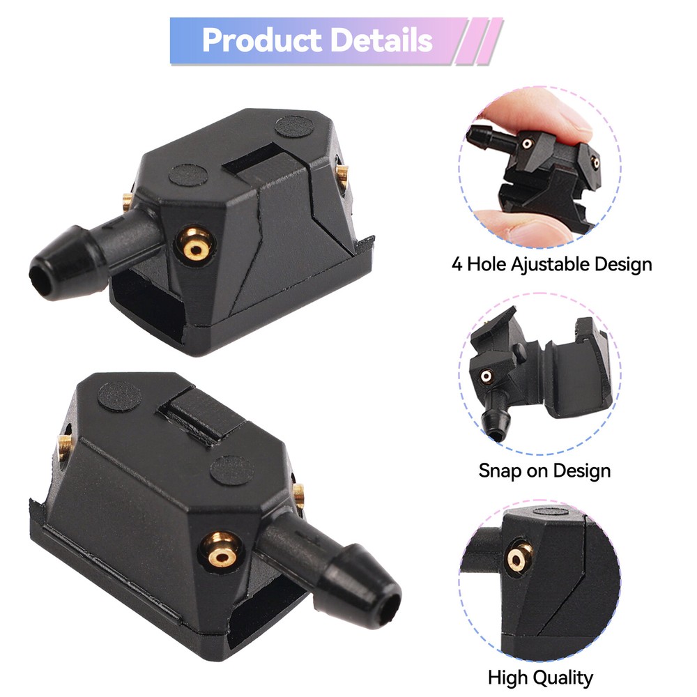 Pair Car Universal Windshield Washer Wiper Sprayer Nozzle Front Window Spray Jet