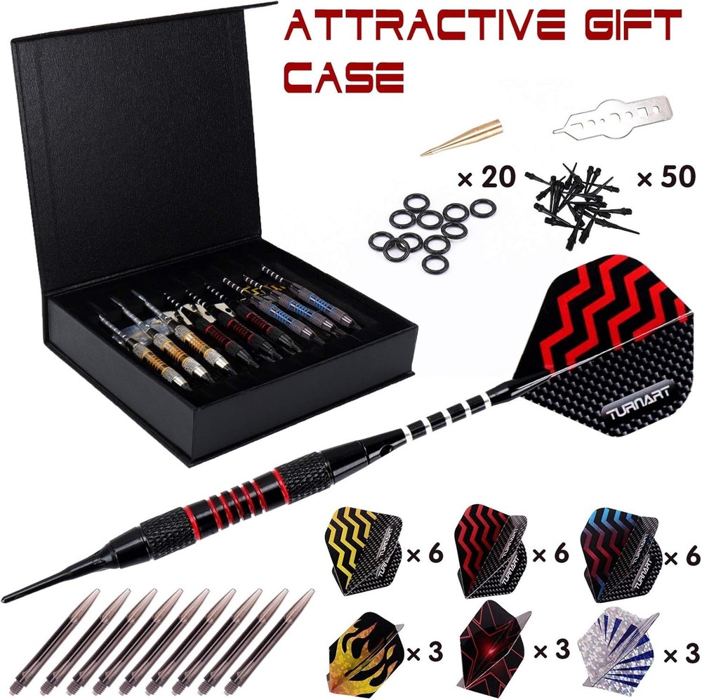Ultimate Soft Tip Darts Collection - 9x18g Darts, Case, & Custom Flight Options