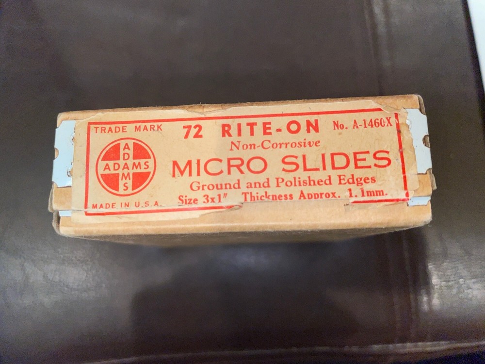 Adams Blank Microscope Slides Clear Glass Rite On