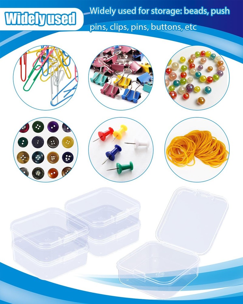 Small Plastic Case, 24 Pack Clear Plastic Beads Storage Containers Clear Craf...