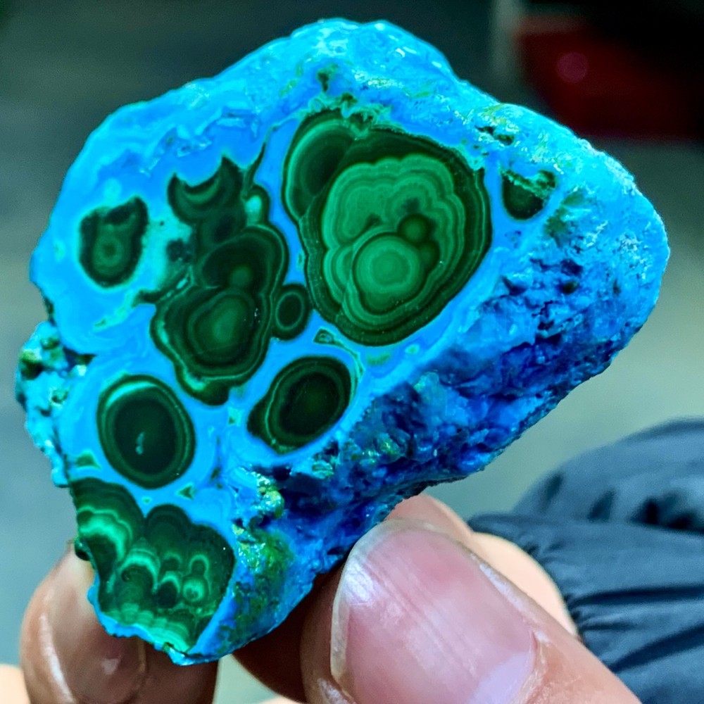 71G Natural Chrysocolla/Malachite transparent cluster rough mineral sample