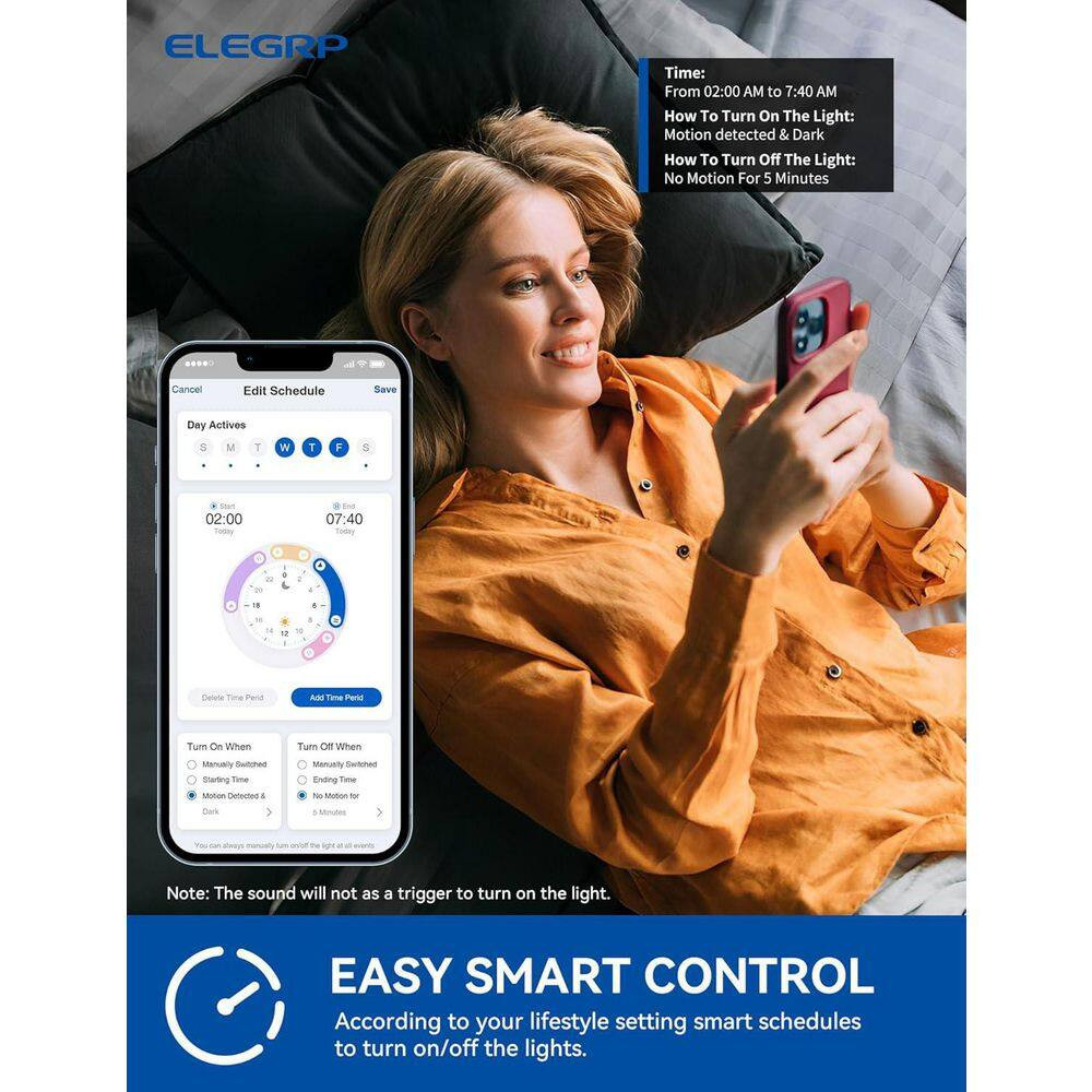 Smart Sensor Light Switch Single Pole 2. 4Ghz Wi-Fi Dimmer Switch Compatible W/A