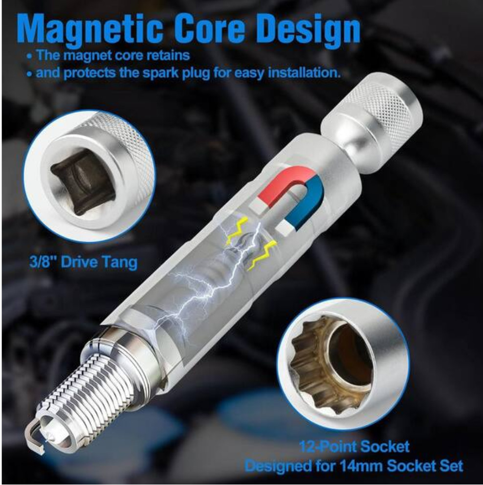 Compression Tester Kit Petrol Engine Cylinder Gauge Tool Automotive 15 pc