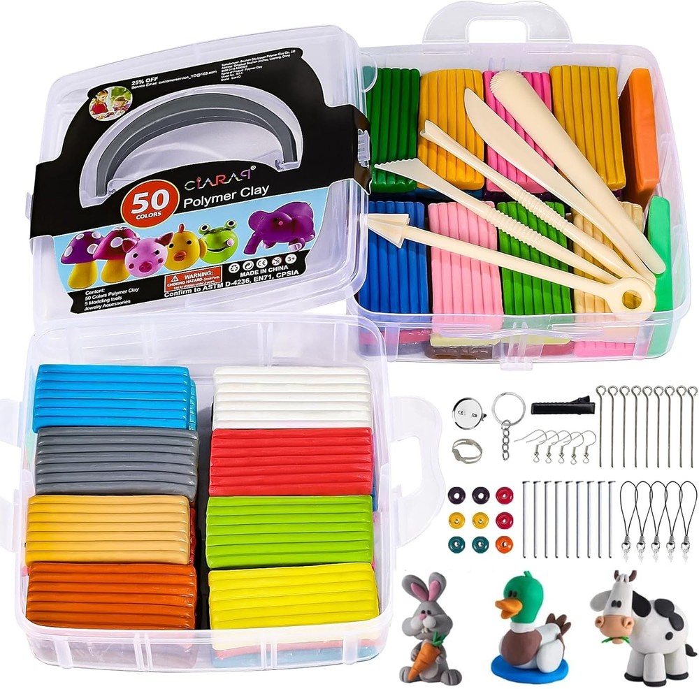 Kids Modeling Clay with Sculpting Tools