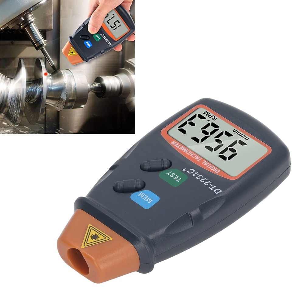 RPM Tachometer Quick Sampling LCD Display Auto Reset Digital Tachometer Non 2...