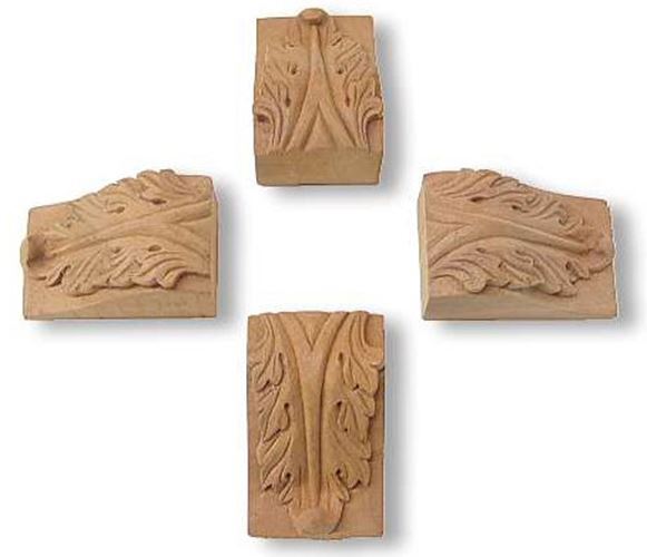 Fancy Leaf Design Corbels (4 Pack) - 2 3/4"