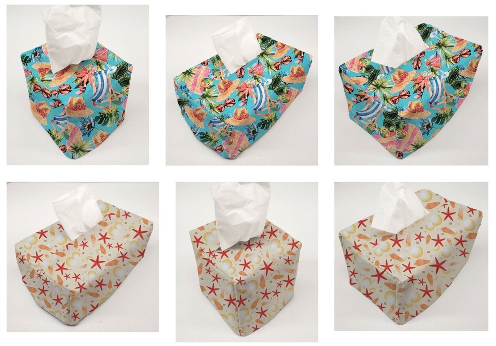 Beach Seaside Tissue Box Cover (2 Patterns Available)