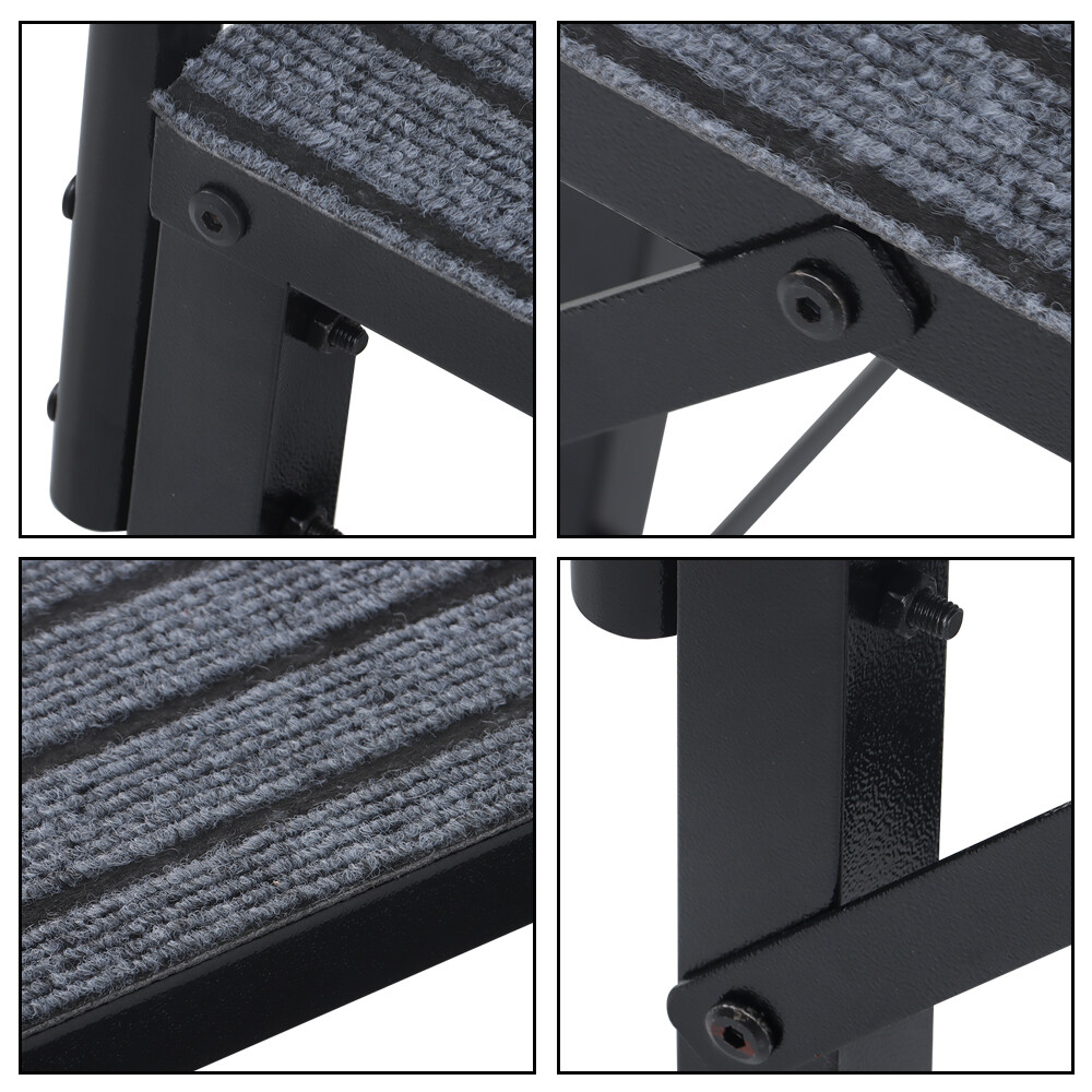 For 3 Step RV Steps with 2 Handrails w/Step Mat 660 lbs Load Capacity
