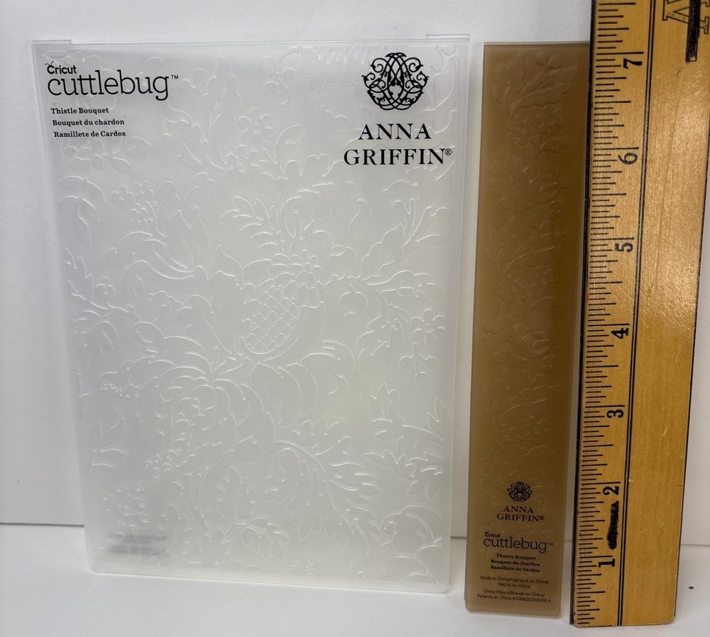 Anna Griffin Thistle Bouquet Embossing Folder w/Border Set Cricut Cuttlebug Scra