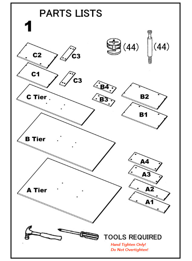 3 Display Level Standing Shelf Unit Waterfall Table Display 60"x42"x39" | MAPLE