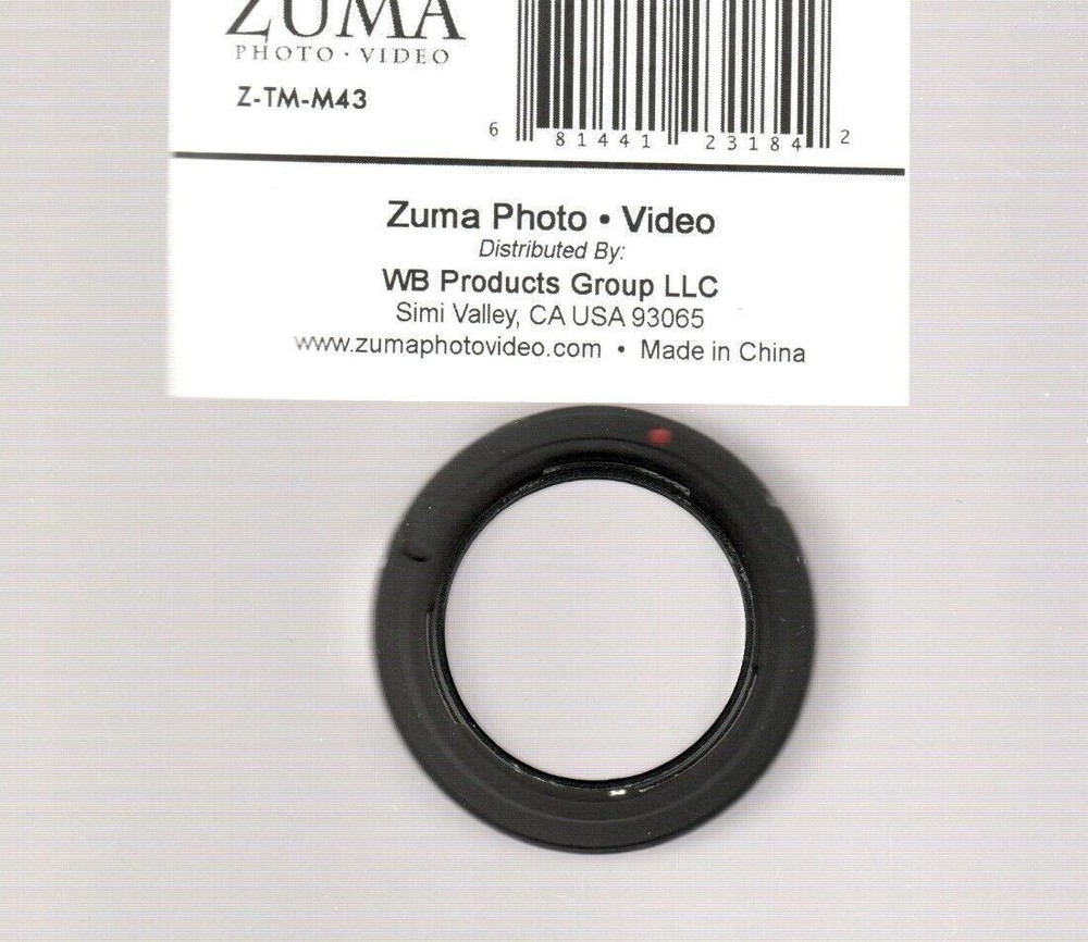 Zuma T-Mount Adapter for Micro Four Thirds cameras