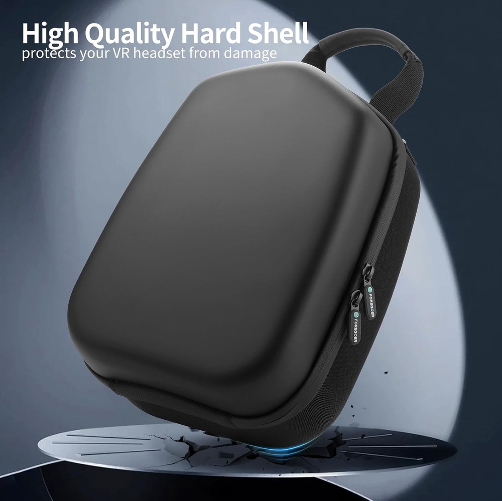 Travel-Ready VR Carrying Case for Quest 2/3 - Includes Lens Protector & Storage